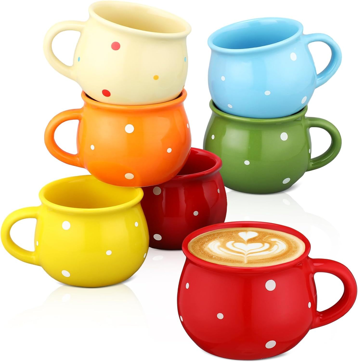 Dot Creative Coffee Mugs 10 oz Hot Chocolate Mugs