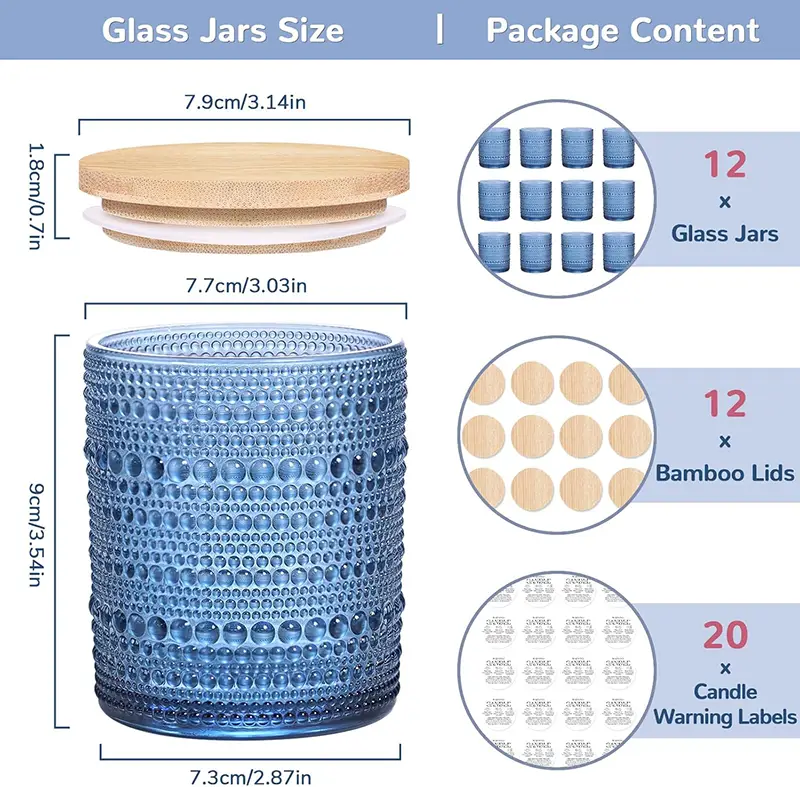 Blue Candle Jars for Making Candles