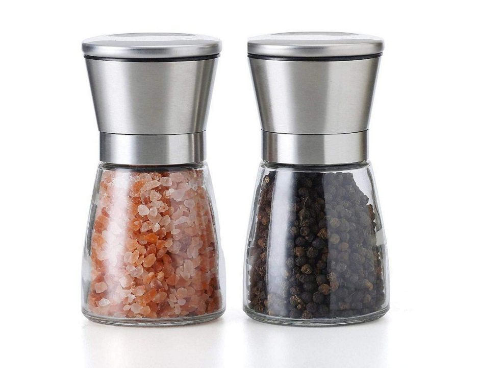China wholesale 180ml glass pepper bottle with stainless steel grinder