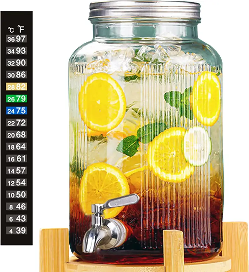 1.5 Gallon Glass Beverage Drink Dispenser