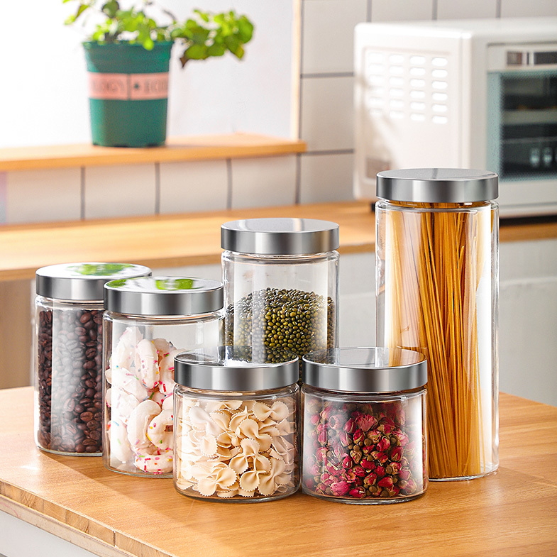 Glass storage jar