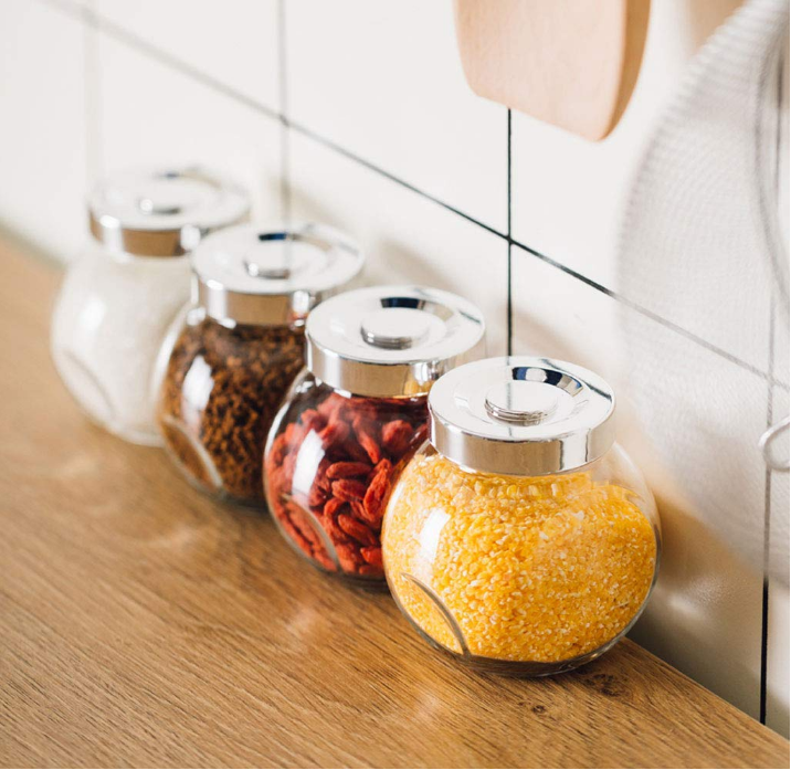 Wholesale 200ml Glass spice jar with twist metal lid for kitchenware