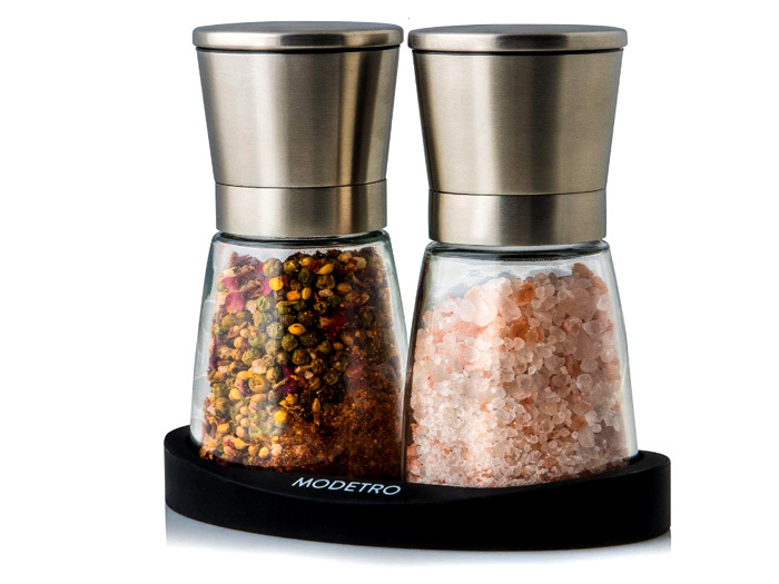 China wholesale 180ml glass pepper bottle with stainless steel grinder