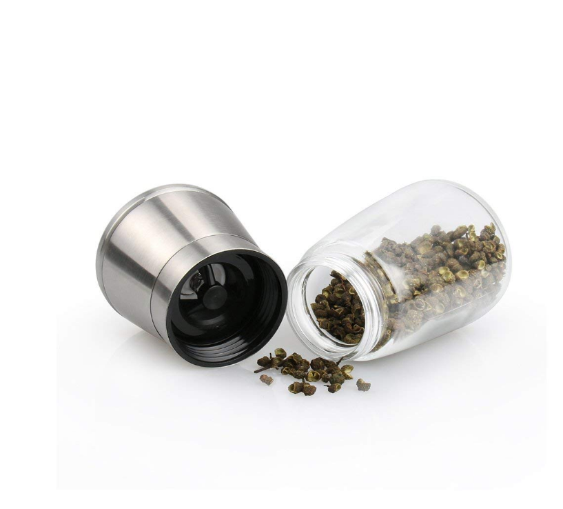 China wholesale 180ml glass pepper bottle with stainless steel grinder