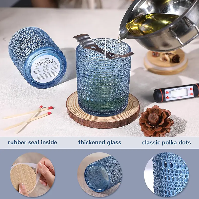 Blue Candle Jars for Making Candles