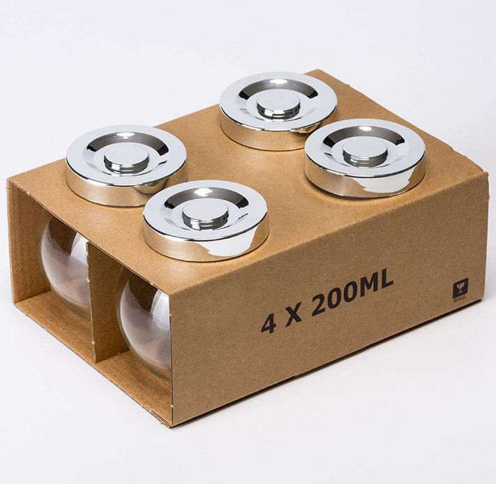 Wholesale 200ml Glass spice jar with twist metal lid for kitchenware