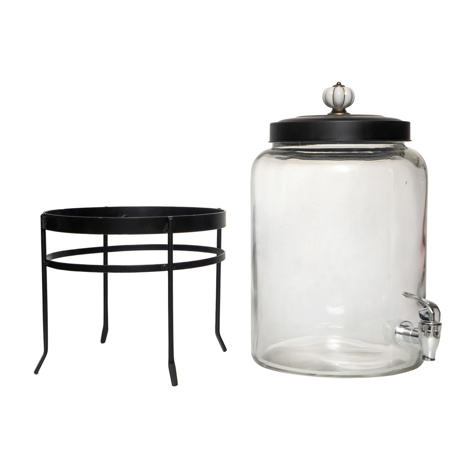 Glass Drink Dispenser for Fridge,  Beverage Dispenser with Leakproof Stainless Steel Spigot, Water, Laundry Detergent, Juice Dispenser for BBQ, Picnic, Parties and Events