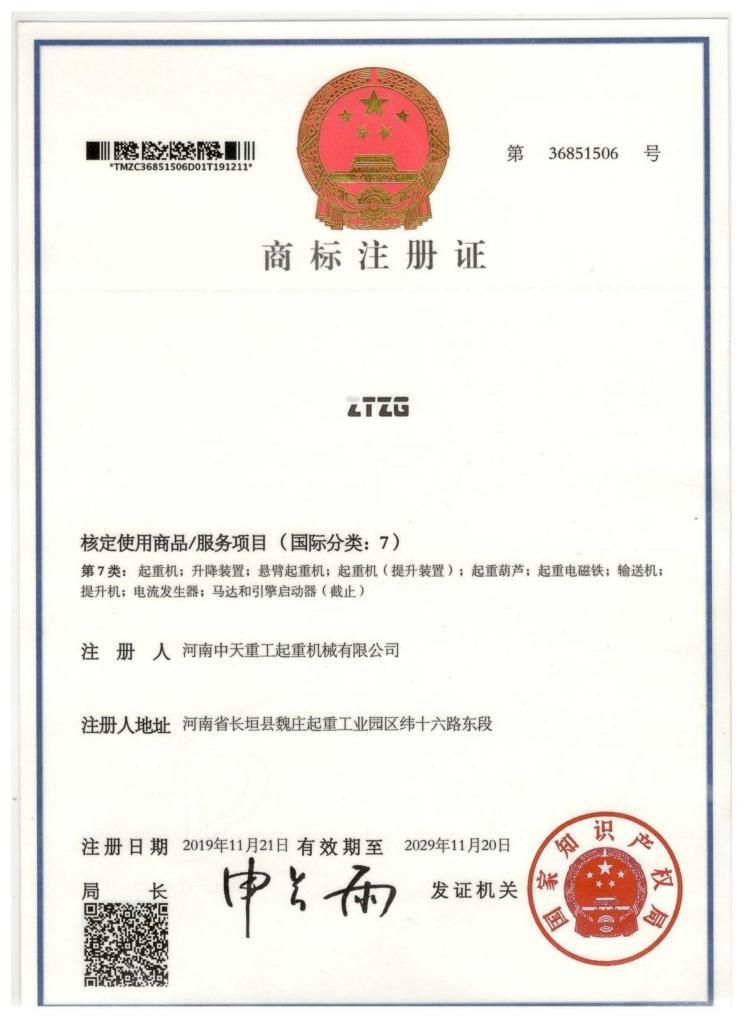 Trademark Registration Certificate