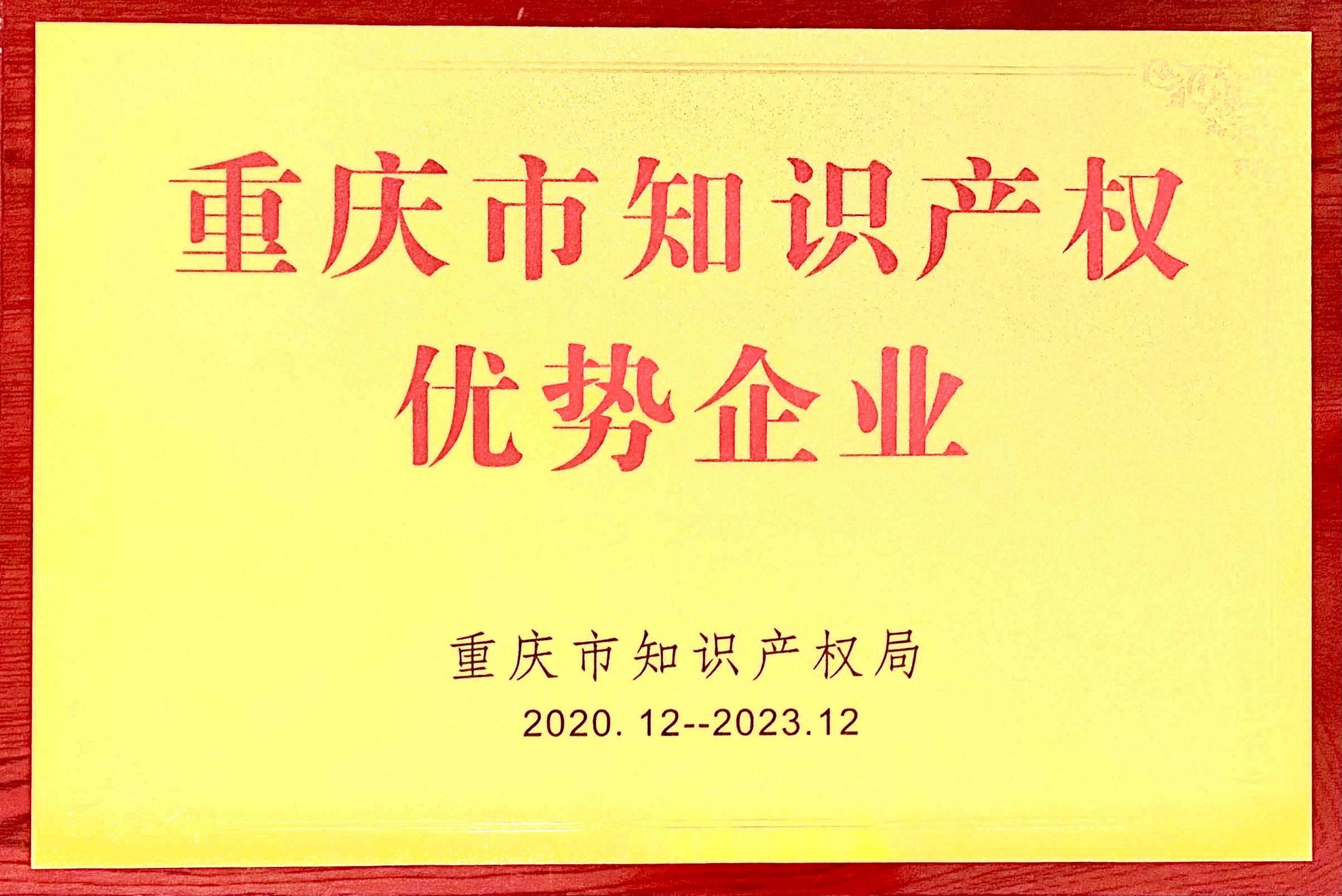 曾榮獲“重慶市知識(shí)產(chǎn)權(quán)優(yōu)勢(shì)企業(yè)” 曾榮獲“重慶市知識(shí)產(chǎn)權(quán)優(yōu)勢(shì)企業(yè)”