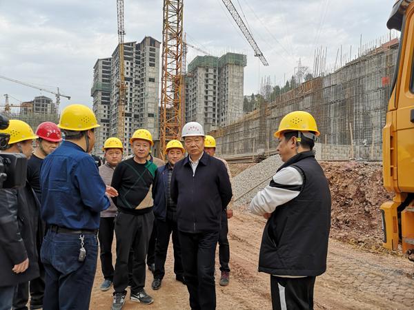 領導實地調研、察看工程建設情況