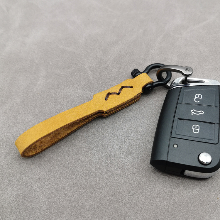 Leather keychain pendant