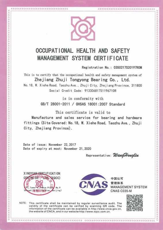 Occupational Health and Safety Management System Certificate (en)