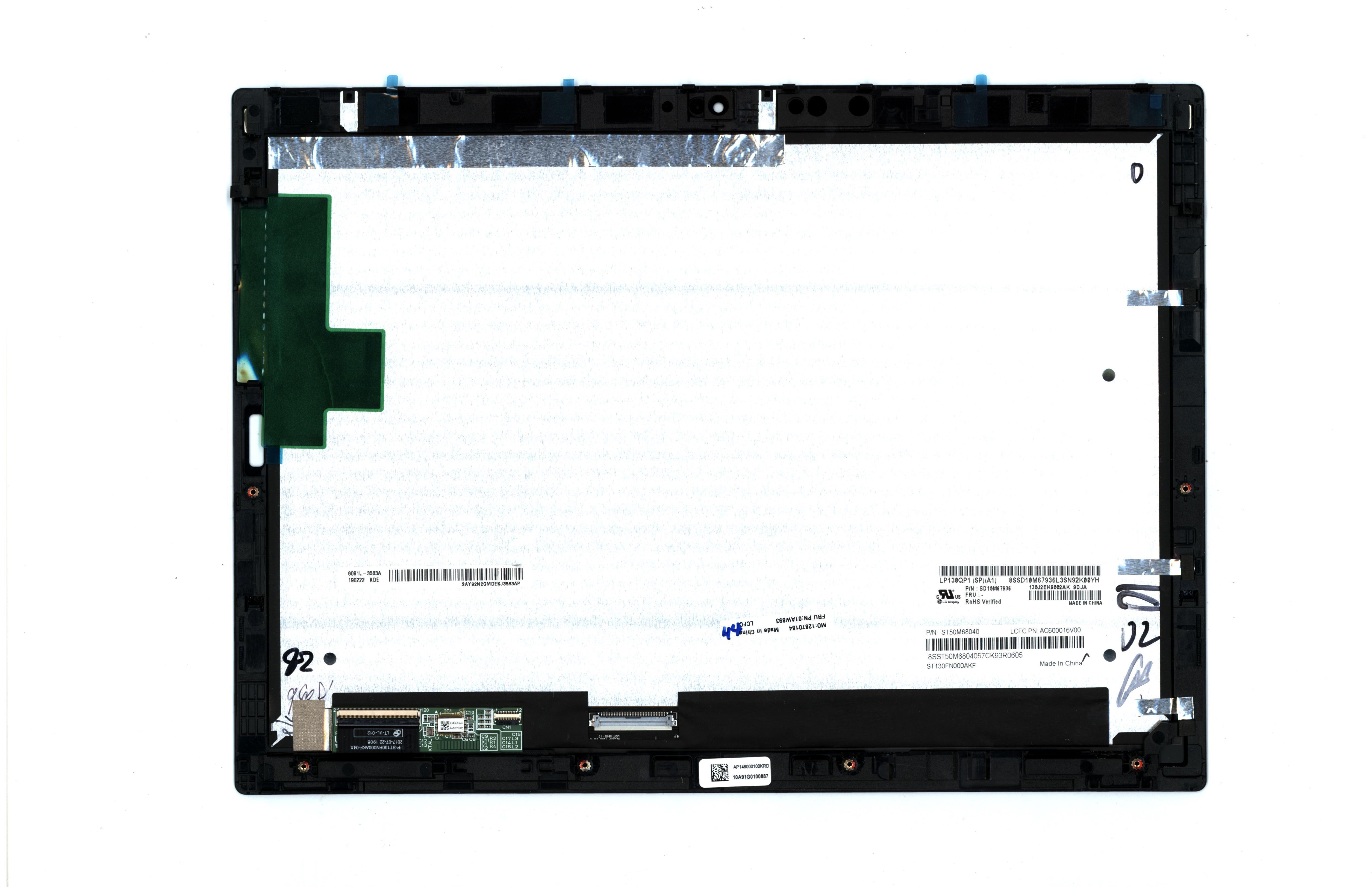 01AW893 For Lenovo ThinkPad X1 Tablet 3rd Gen Type 20KJ 20KK 13 WQXGA Touch Anti-Glare IPS  LCD ASSEMBLIES