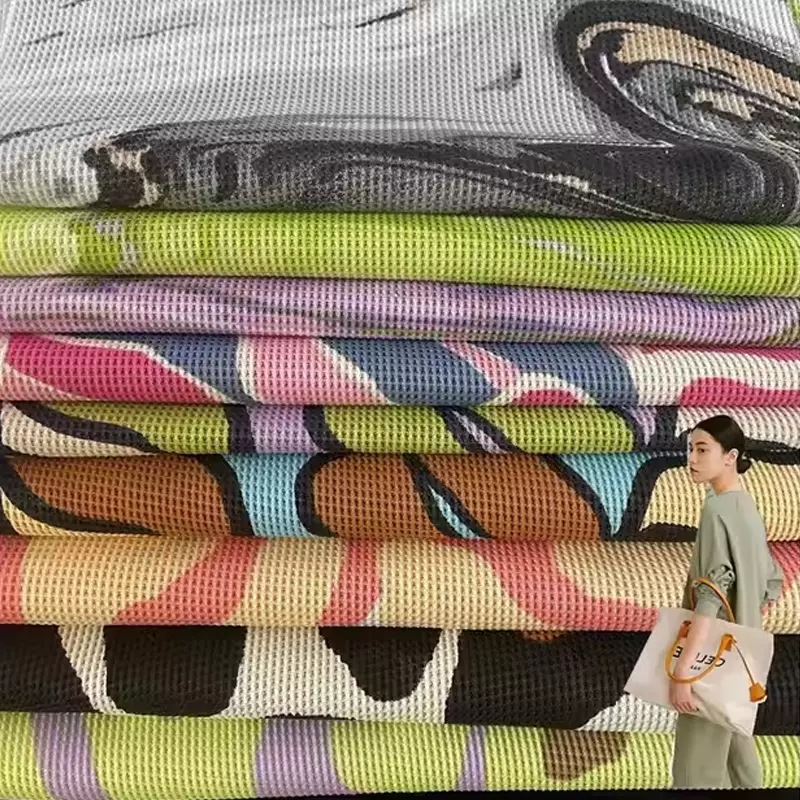Waffle Knit Jacquard Fabric