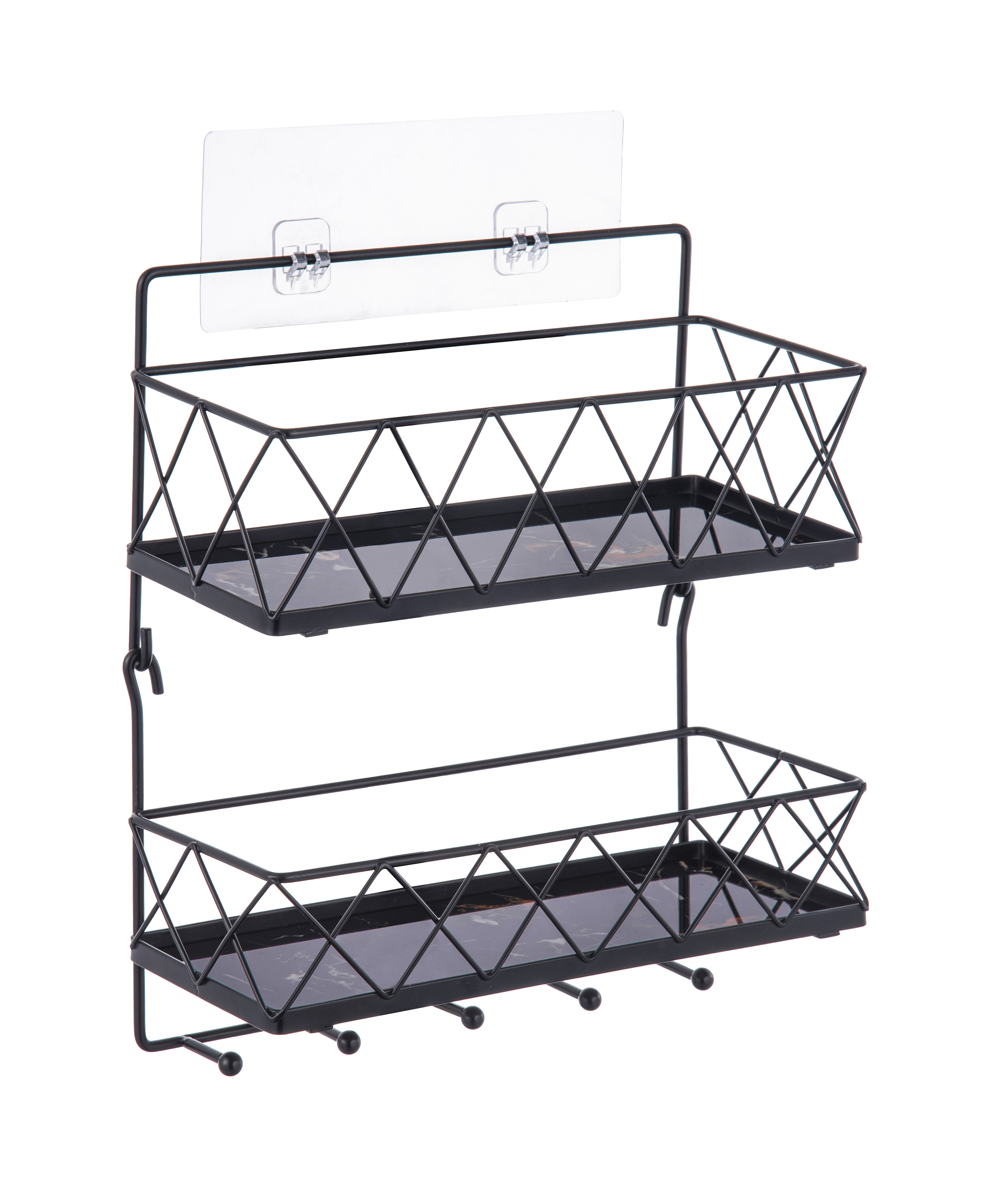 Two tier wall mounted shelf with PVC board