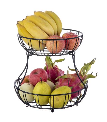 Two tier fruit storage basket