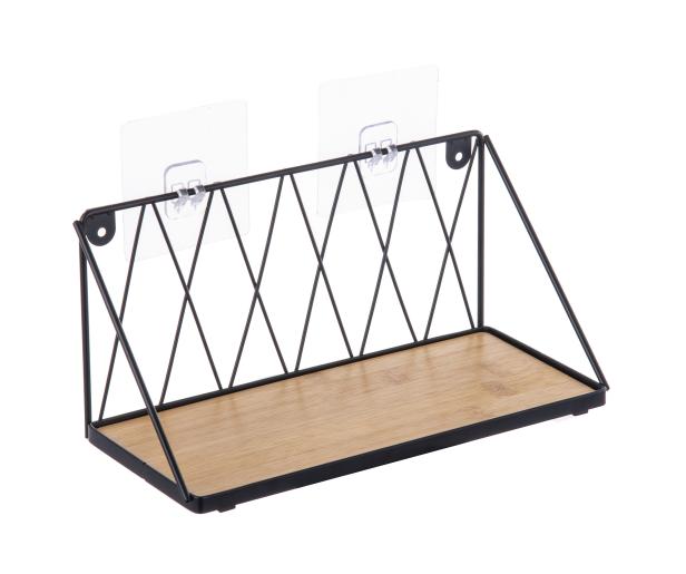 Wall mounted shelf with bamboo