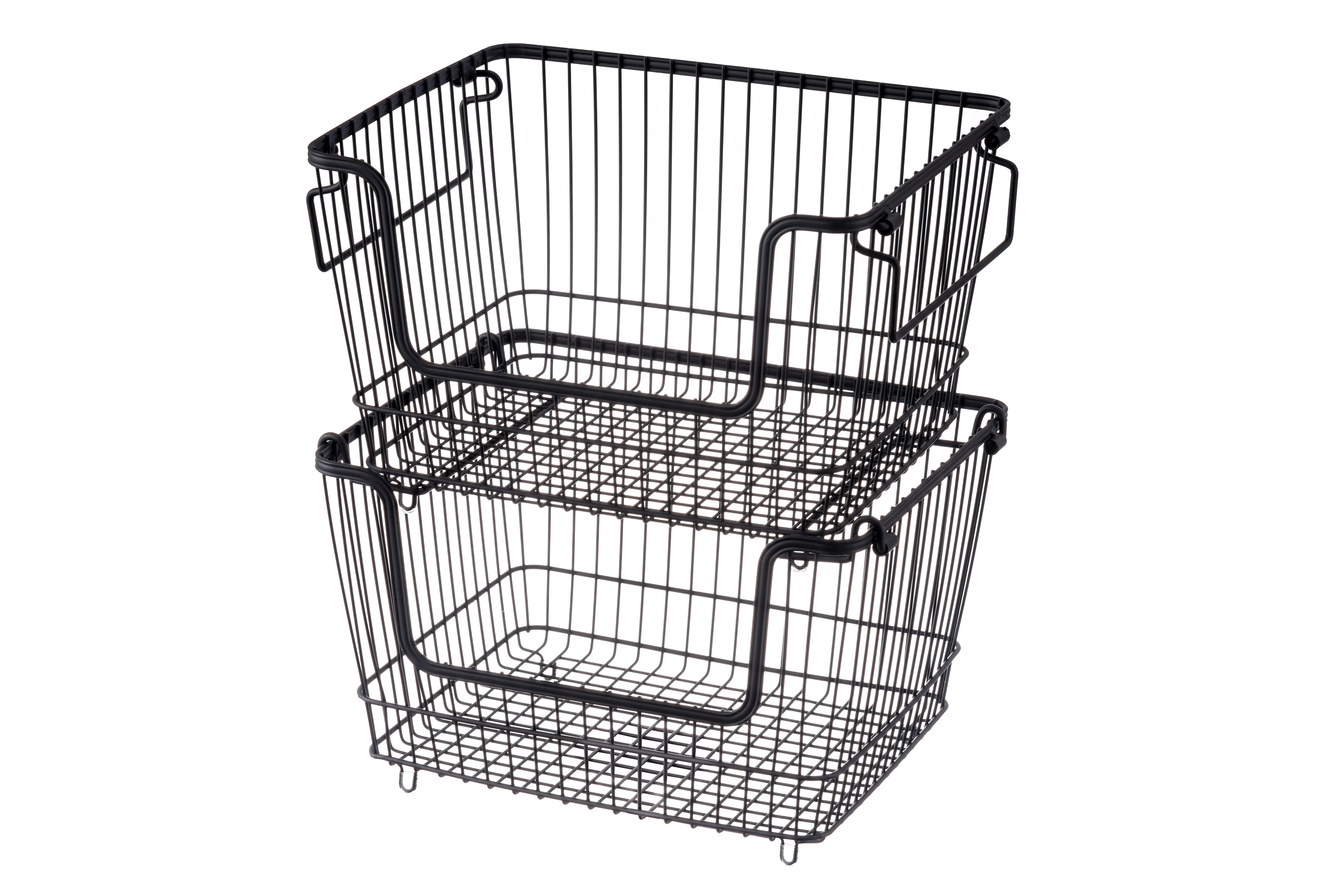 Two tier Large stackable storage basket