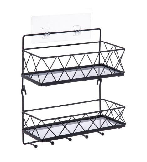 Two tier wall mounted shelf with PVC board