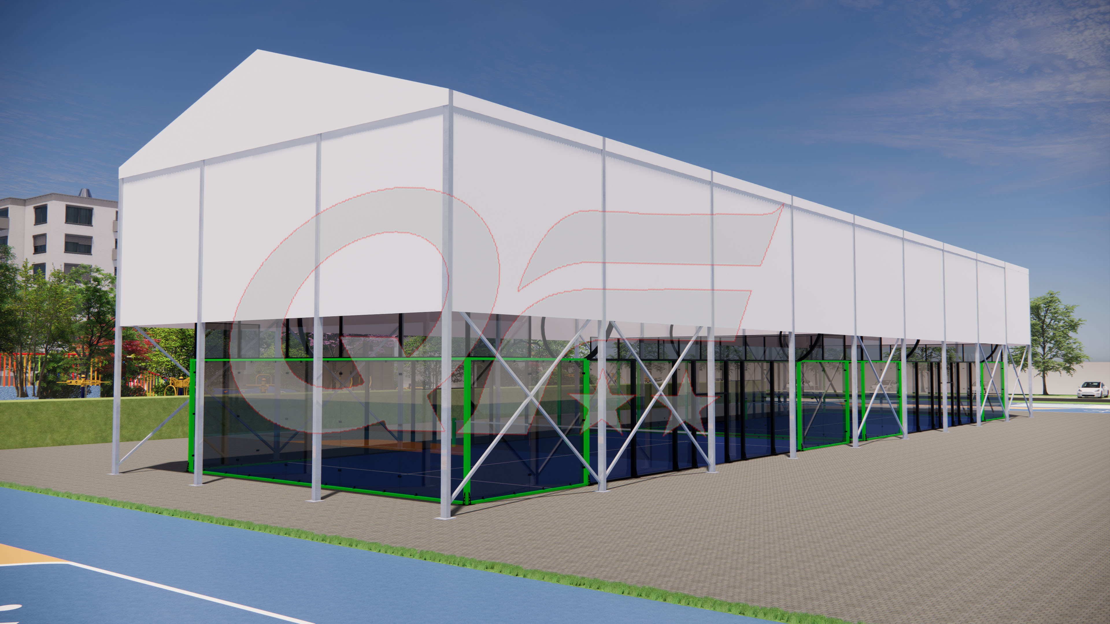 13*45m Padel Court With Tent