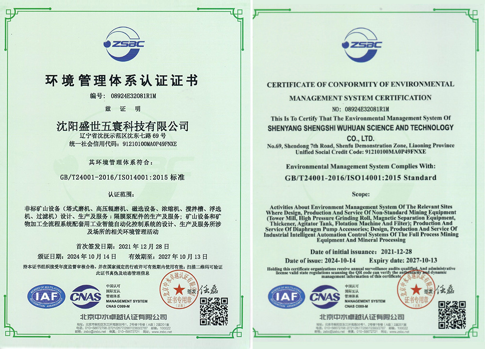 Environmental Management System Certification Certificate Environmental Management System Certification Certificate