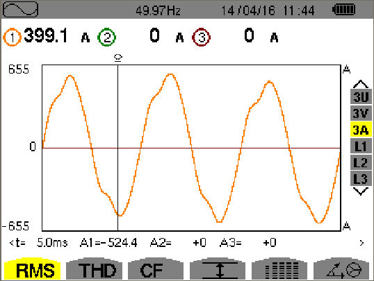 Before installation, the neutral line current of a single transformer is about 399A.