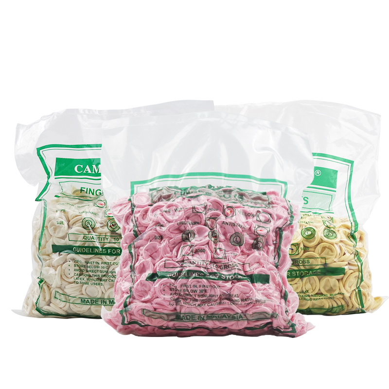 CAMCLEAN rolled-edge latex finger cots