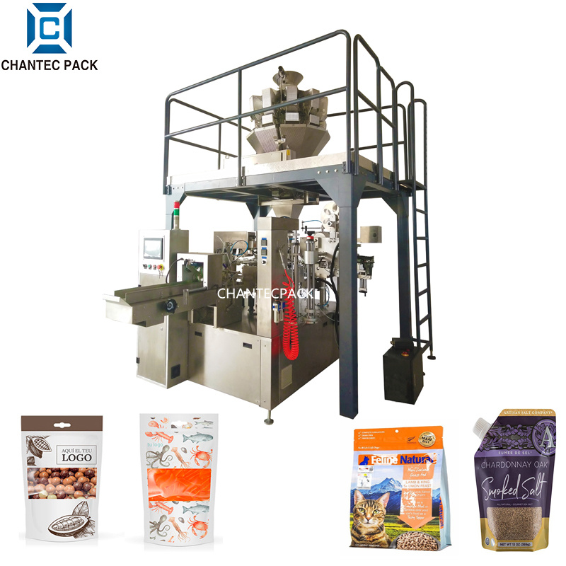 CX8-320 pet food premade pouch packing machine