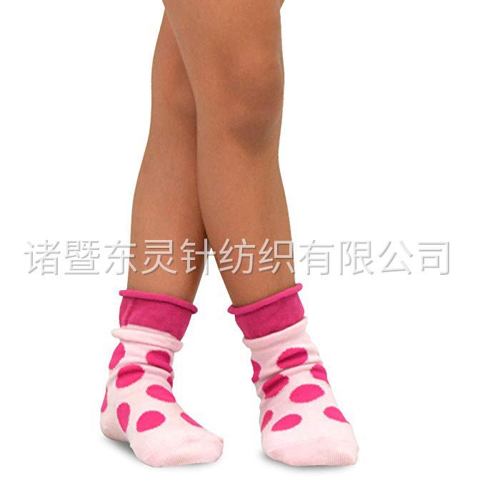東靈 女童棉質(zhì)卷筒襪，6 雙裝