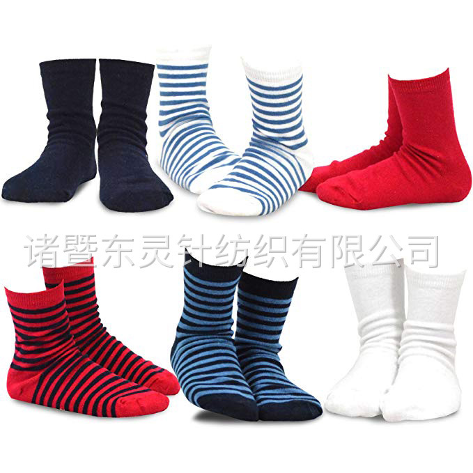 東靈 男童基本款棉質(zhì)水手襪 6 雙裝