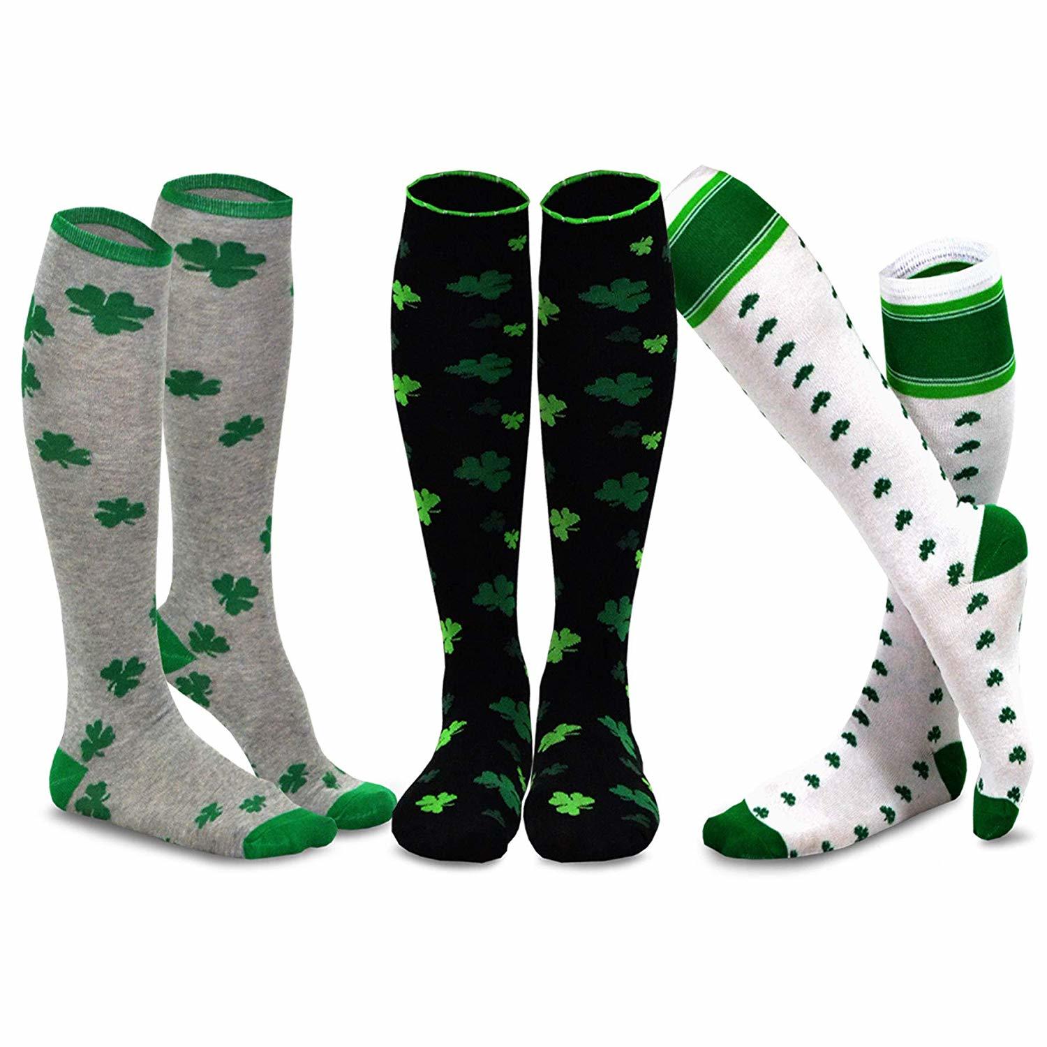 東靈 St. Patricks Day 棉質(zhì)及膝襪 3 雙裝