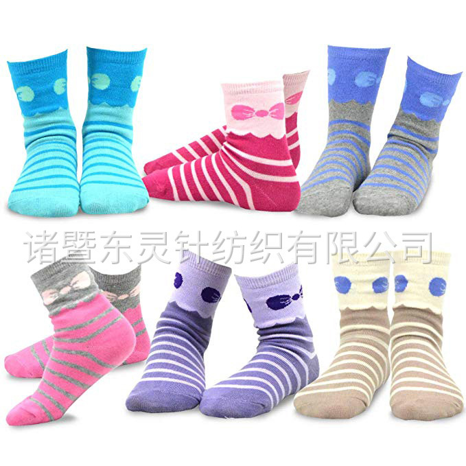 東靈 女童棉質(zhì)基本款船襪，6 雙裝