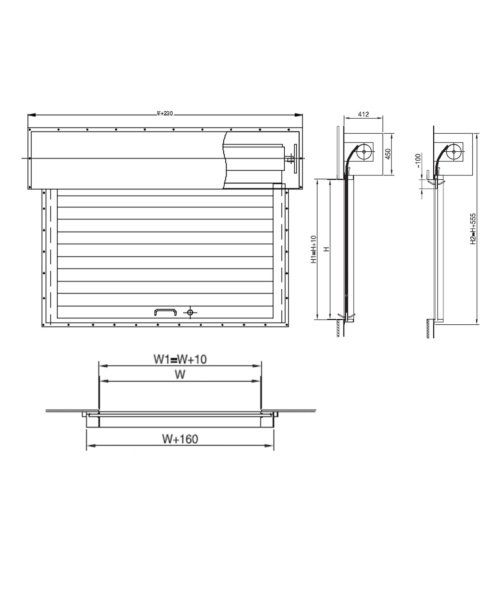 Fireproof roll-up window 