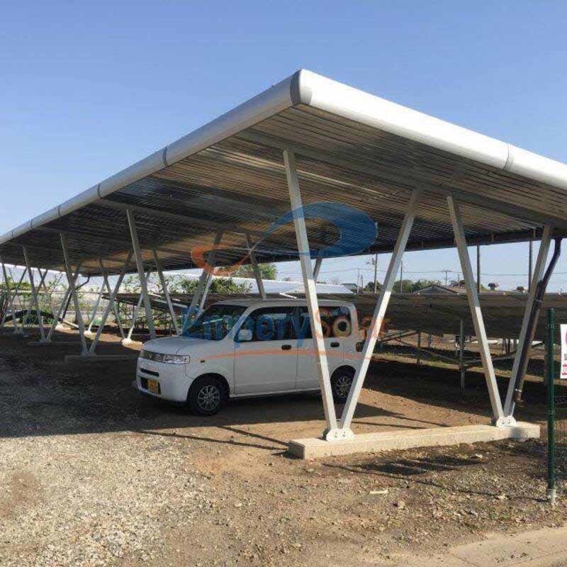 Montaje solar a prueba de agua para carport de 16 coches