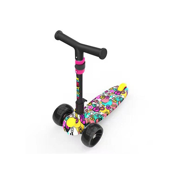 Foldable 3 wheel kids toy mini scooter PP + Steel with LED lights  HJ-XKG-009T