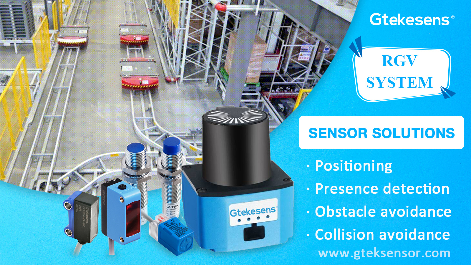 What sensors of TIANJIN G-TEK SENSOR can supply to the RGV Rail Guided Vehicles?