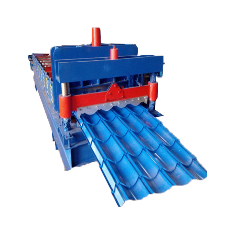 PPGI Color Steel Full automatic Glazed Tile Forming Machine Making Stepped Roofing Sheet Roll Forming Machine