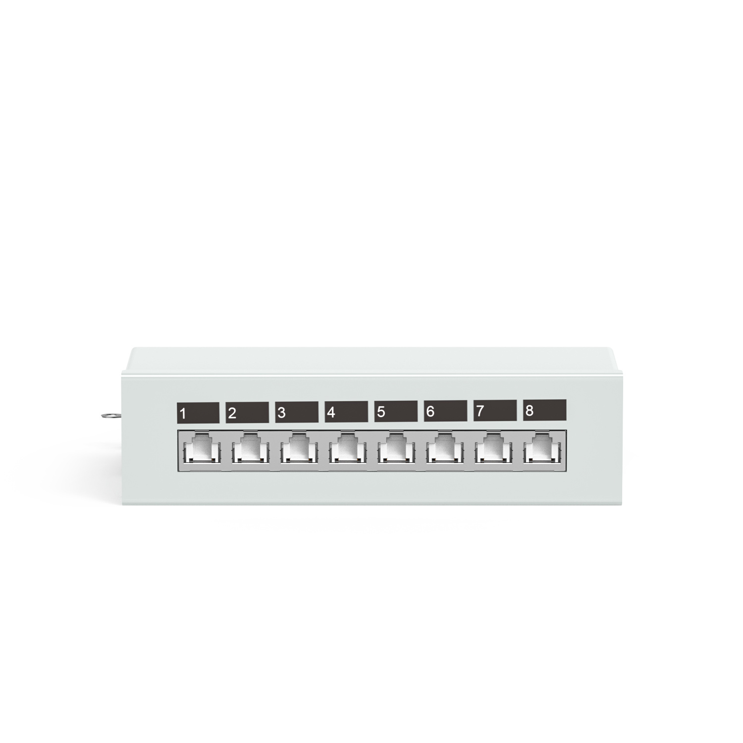 90° 8-Port Shielded Wall-Mounted Patch Panel (Without Ears)