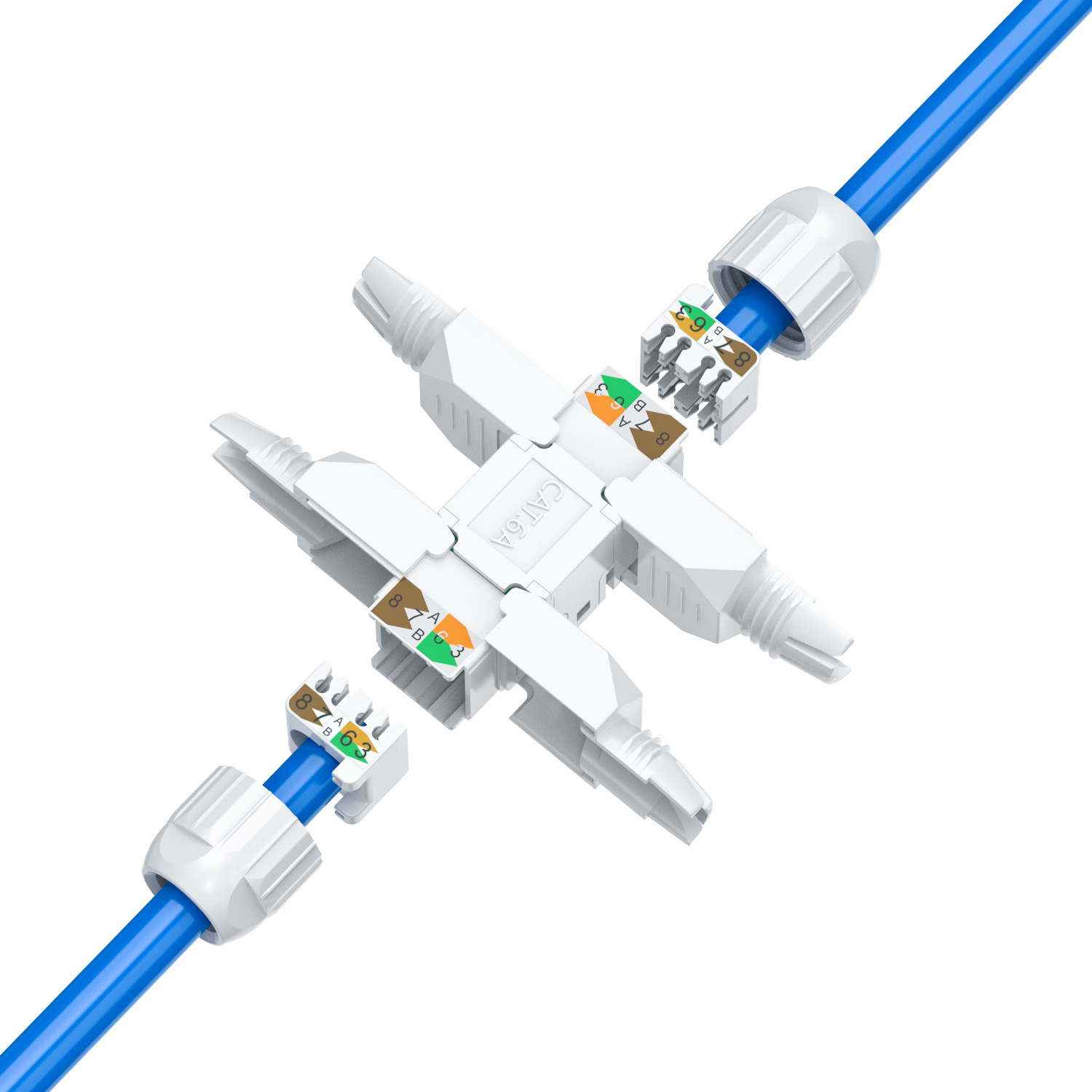 Unshielded Tool-Free Connector + Nut