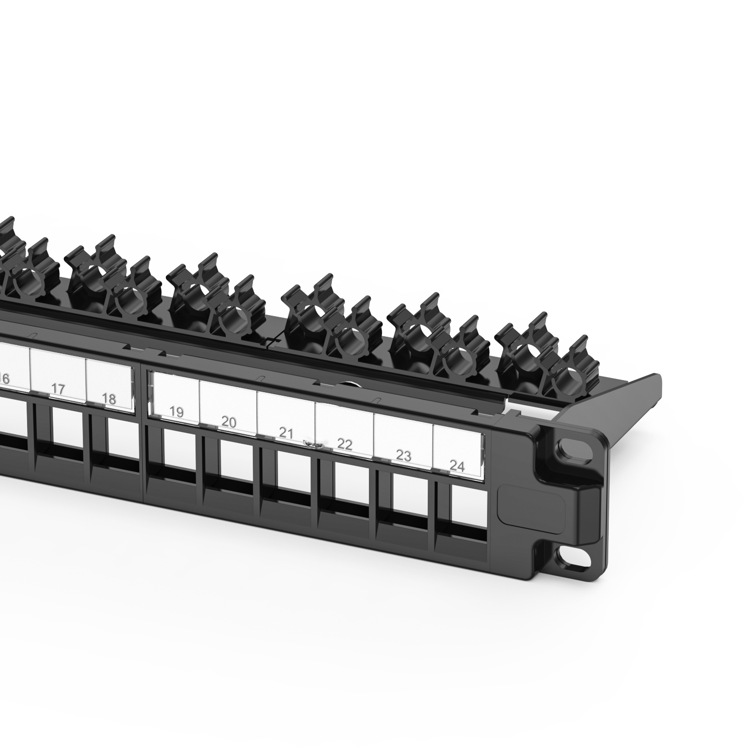 UTP blank patch panel with back bar, 1U 24 port