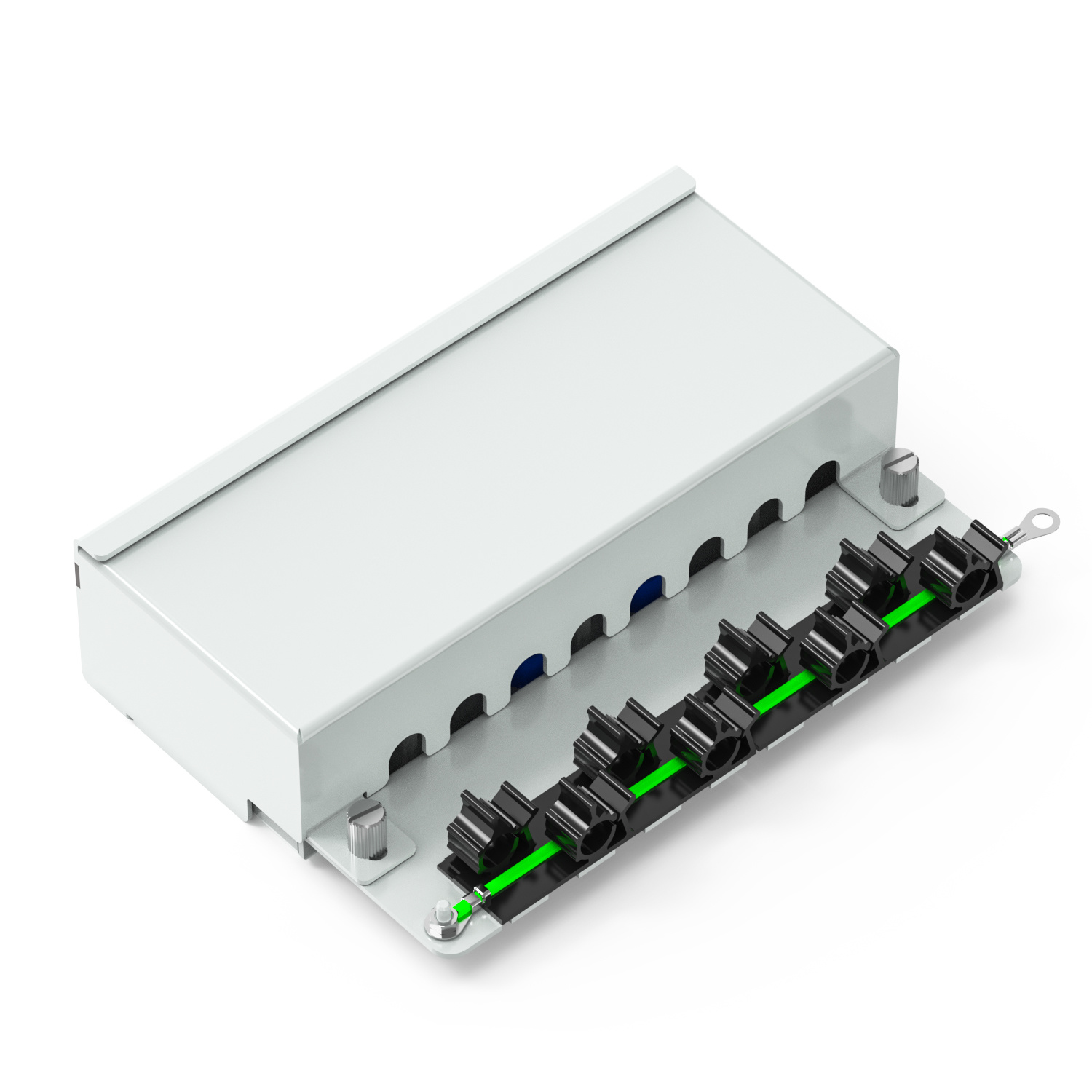 90° 8-Port Shielded Wall-Mounted Patch Panel (Without Ears)
