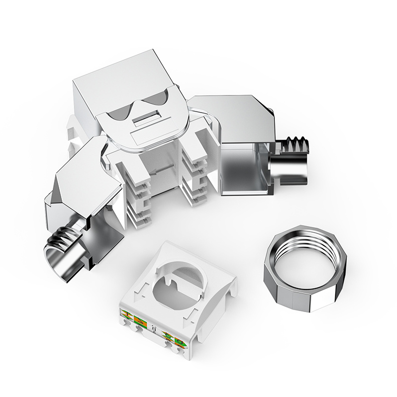 180-degree FTP toolless keystone jack 180 degree with Nut 180-degree FTP toolless keystone jack 180 degree with Nut