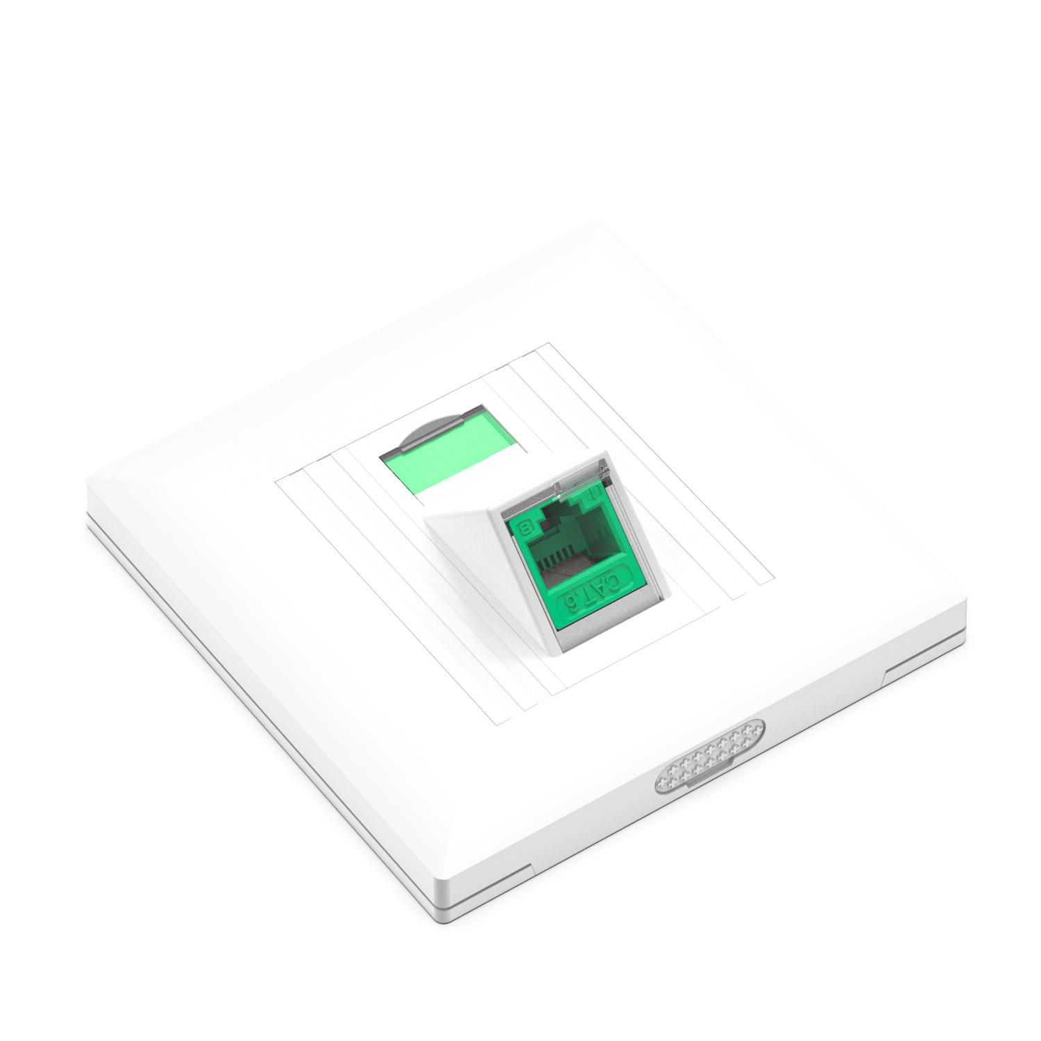86 Type Front-removable Single Port Faceplate, Angled
