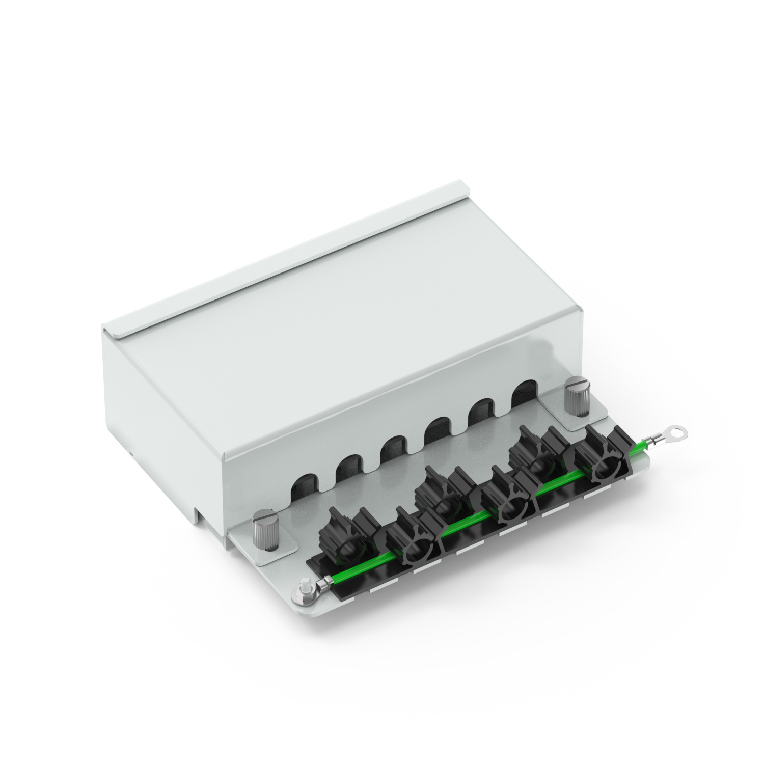 90° 6-Port Shielded Wall-Mounted Patch Panel (Without Ears) 90° 6-Port Shielded Wall-Mounted Patch Panel (Without Ears)