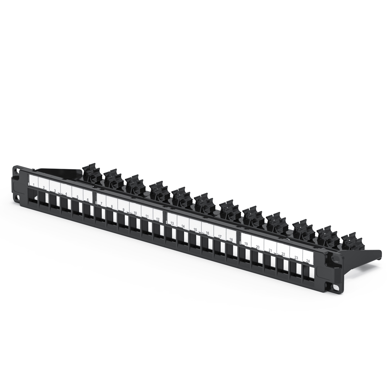UTP blank patch panel with back bar, 1U 24 port
