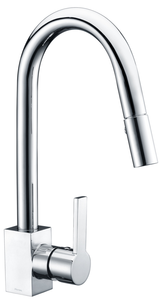 Solid Brass Single Handle Pull-Down  Kitchen Faucet With Brass Sprayer ST036N