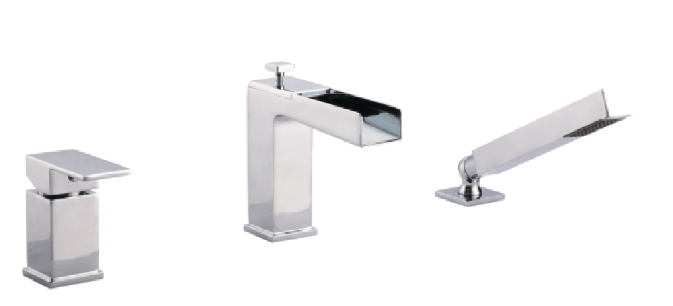 3PCS tub faucet with hand held shower BT050