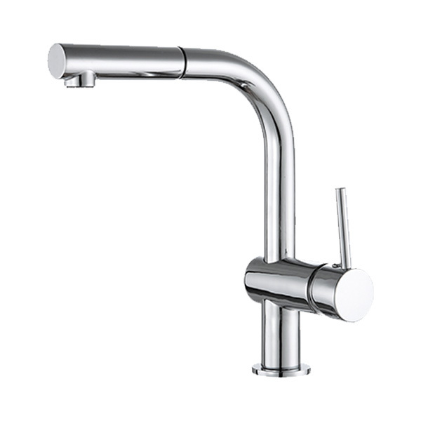 Solid Brass Single Handle Pull-Out Kitchen Faucet With Sprayer ST049