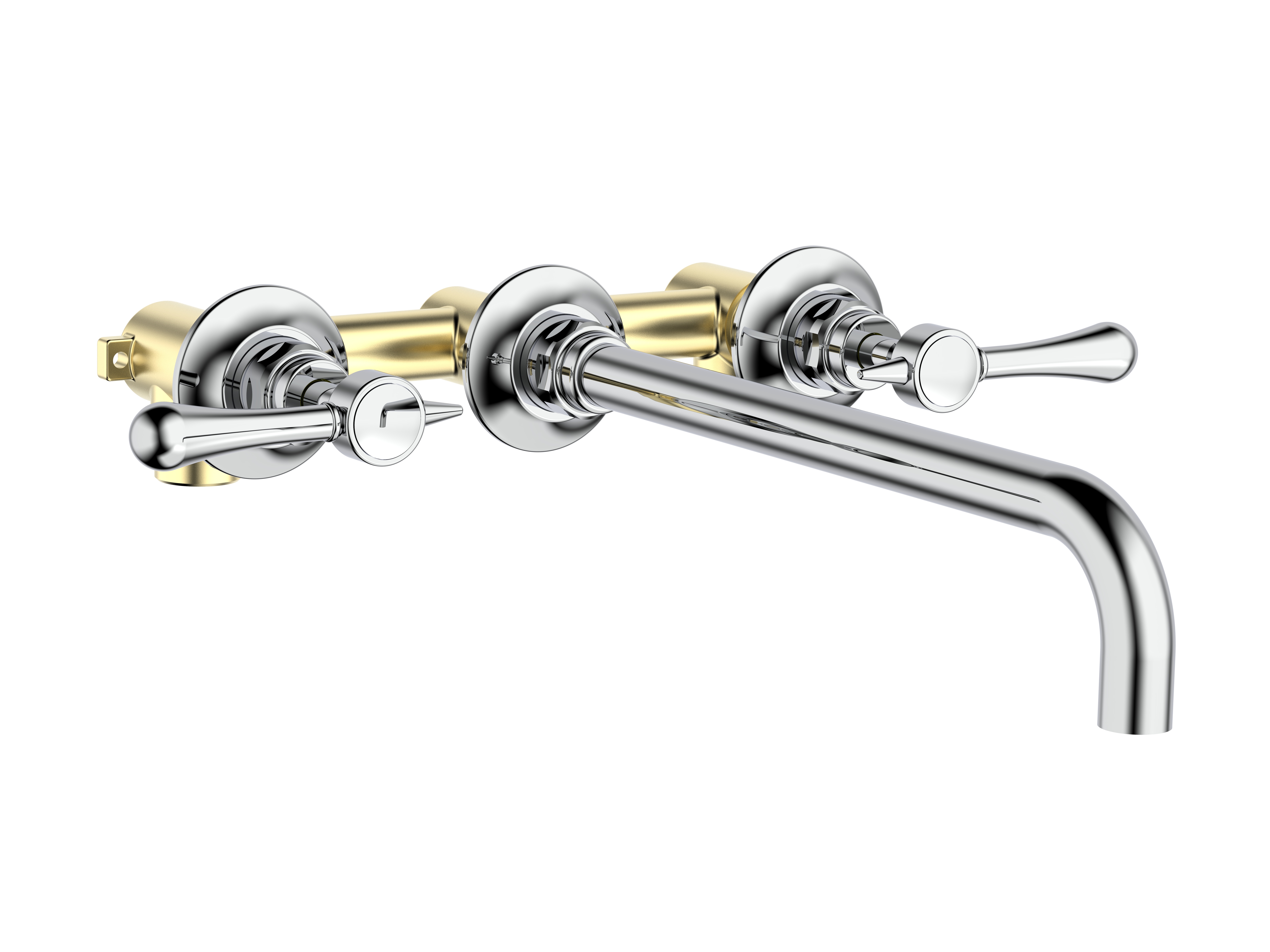 Bathroom 8-Inch Wall-Mounted Dual-Handle Faucet BS206A