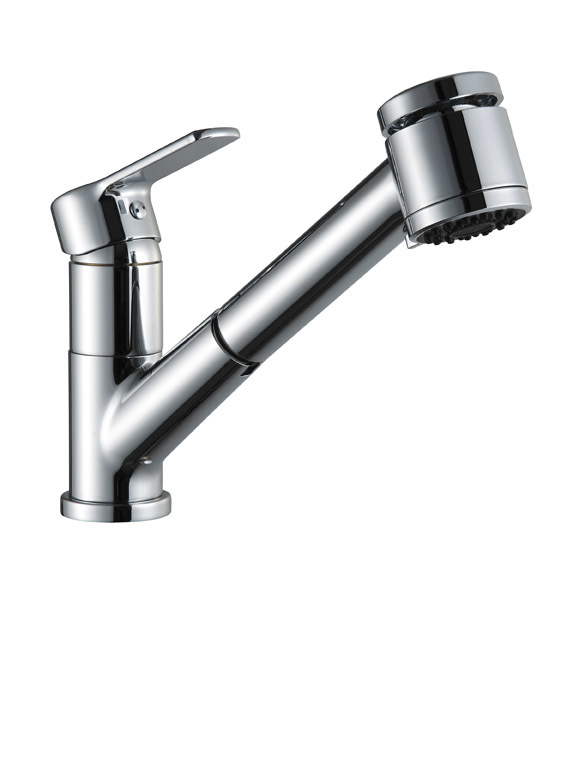 Single Handle Pull-Out  Kitchen Faucet With Brass Sprayer ST047